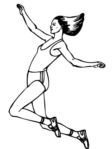 Long Jump Athletics Coloring Page